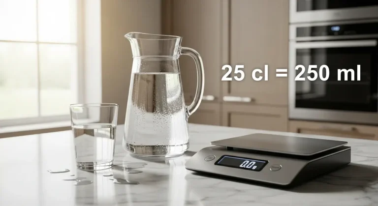 Convertir 25 centilitres (cl) en millilitres (ml) facilement