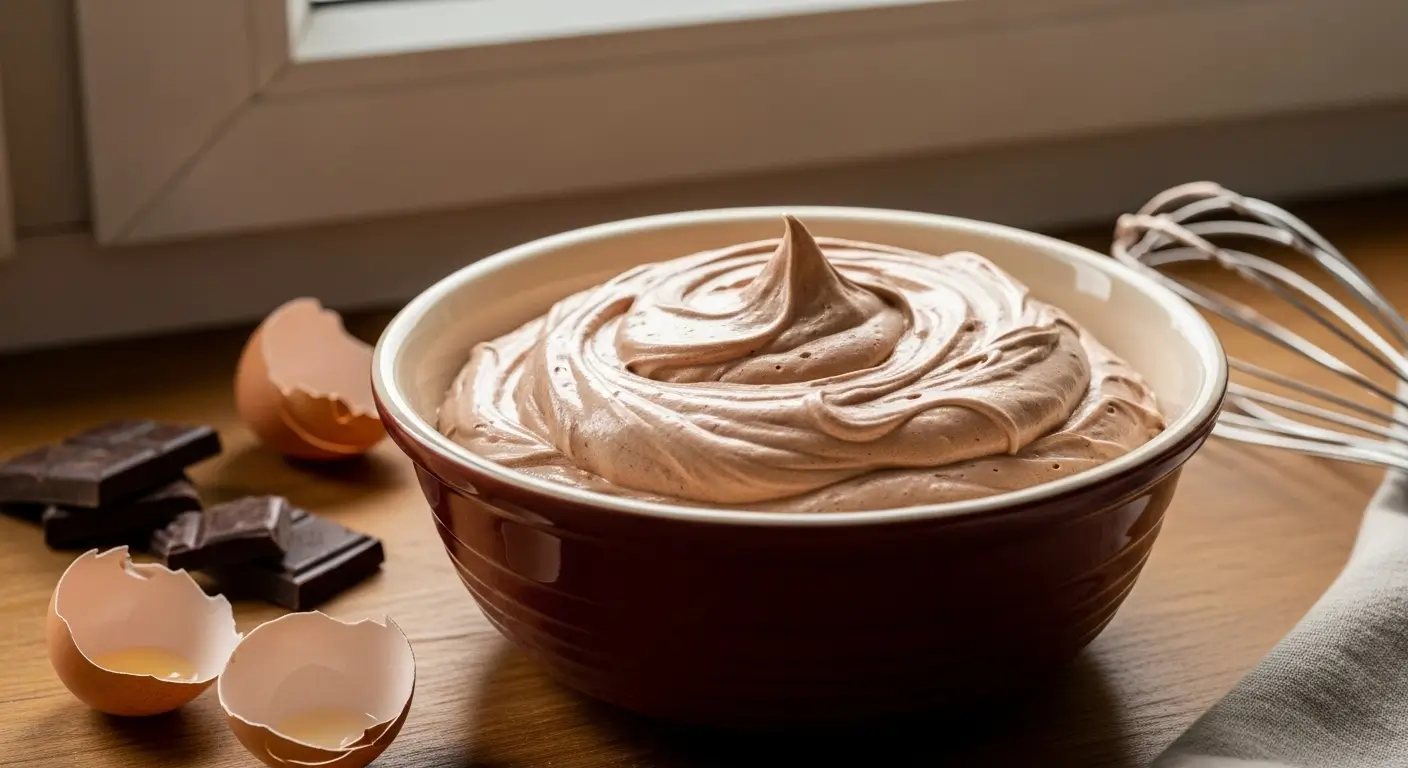 Mousse au chocolat à l'ancienne préparée par Cyril Lignac