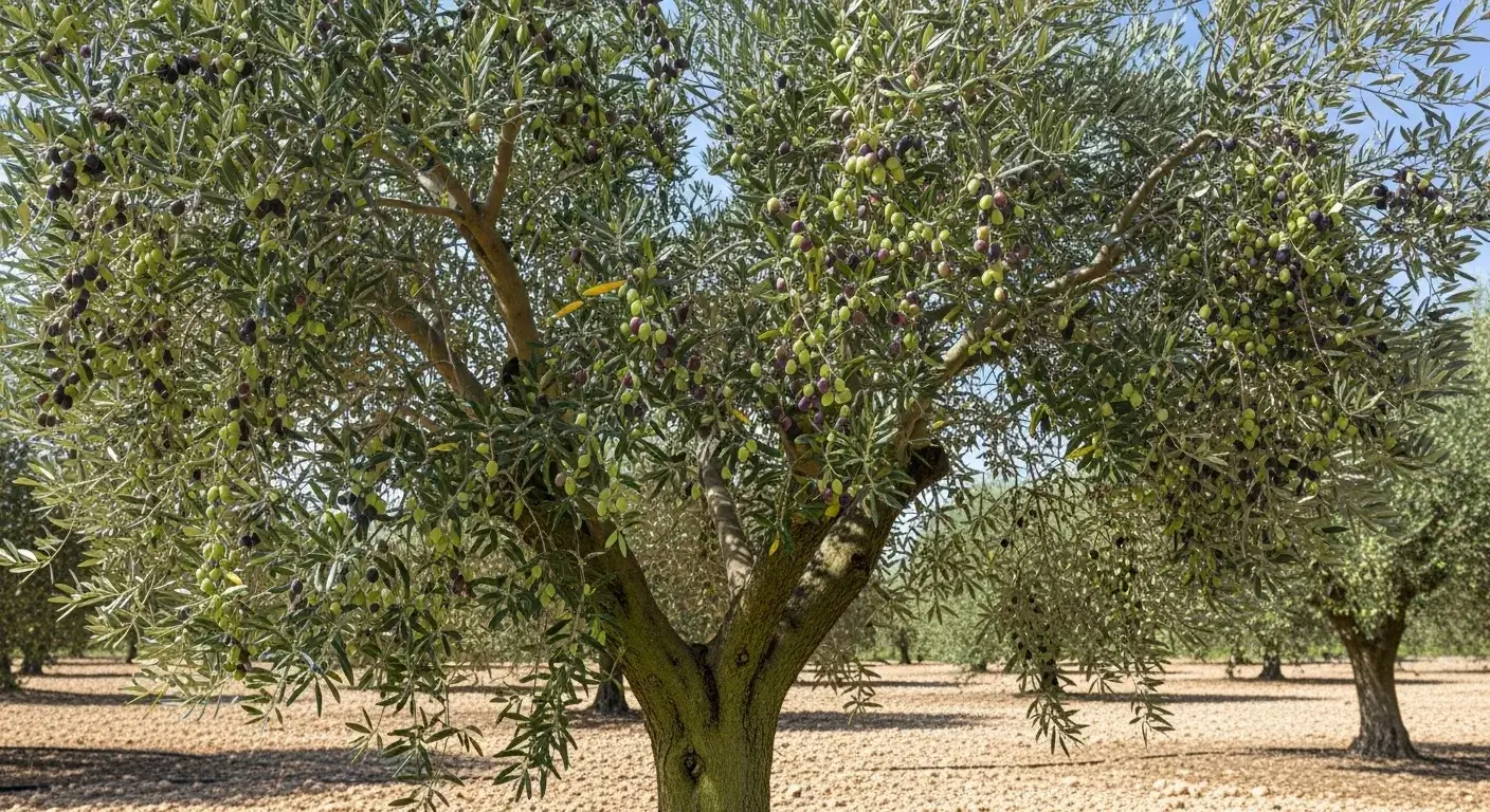Olivier de 25 ans d'age qui produit des olives