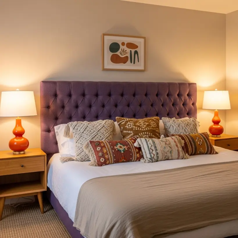 Chambre violette et orange