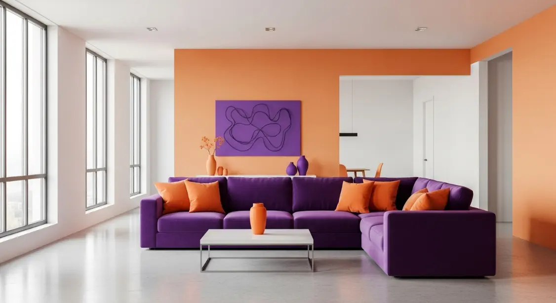 Associer l'orange et le violet en décoration