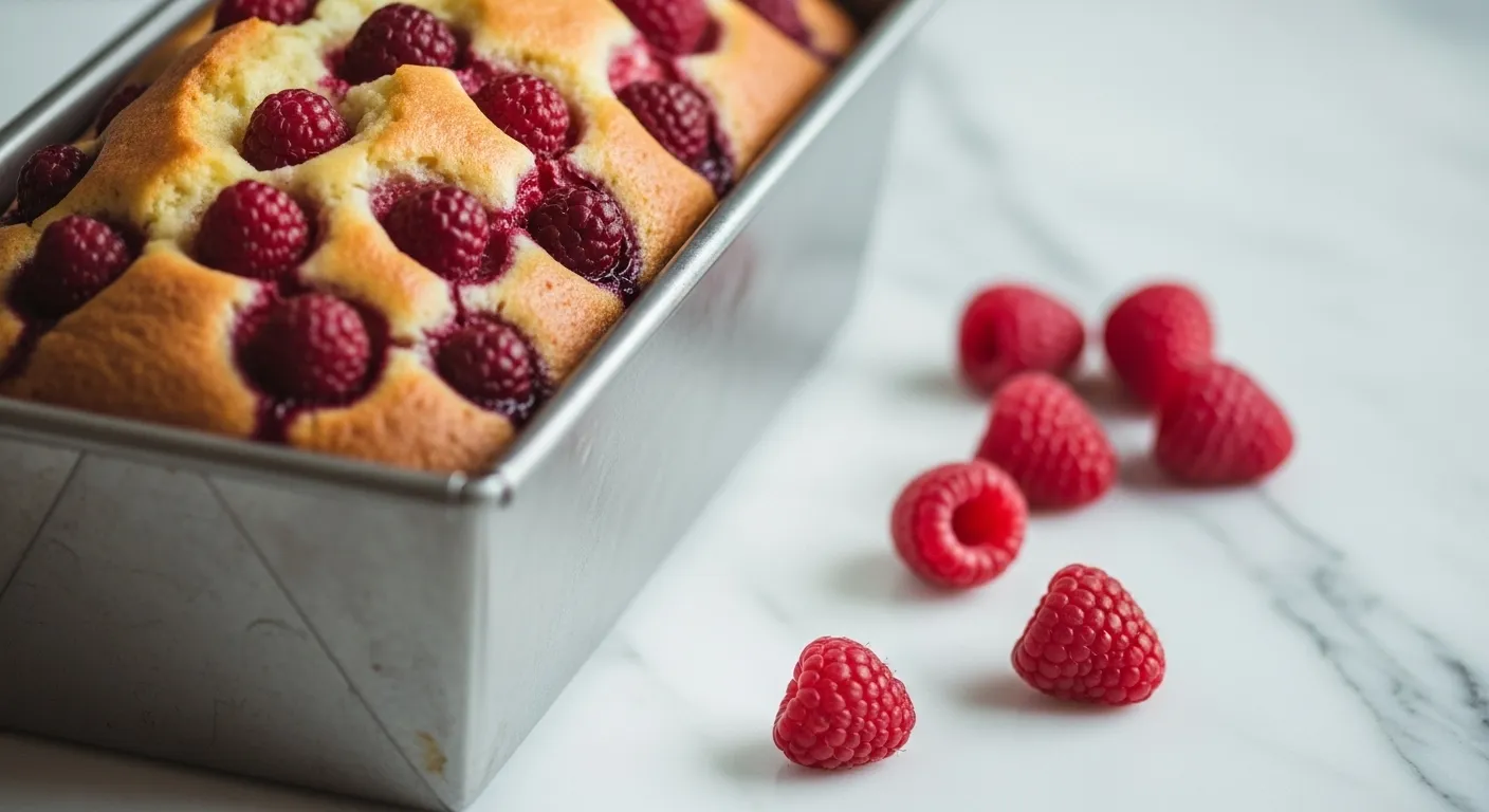 gâteau au yaourt avec des framboises