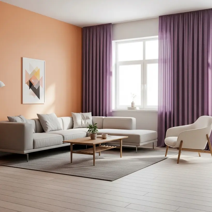 Violet et orange dans le salon