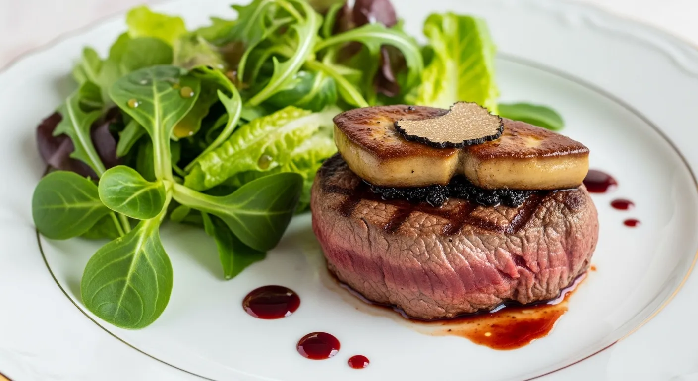 Tournedos rossini avec salade en accompagnement