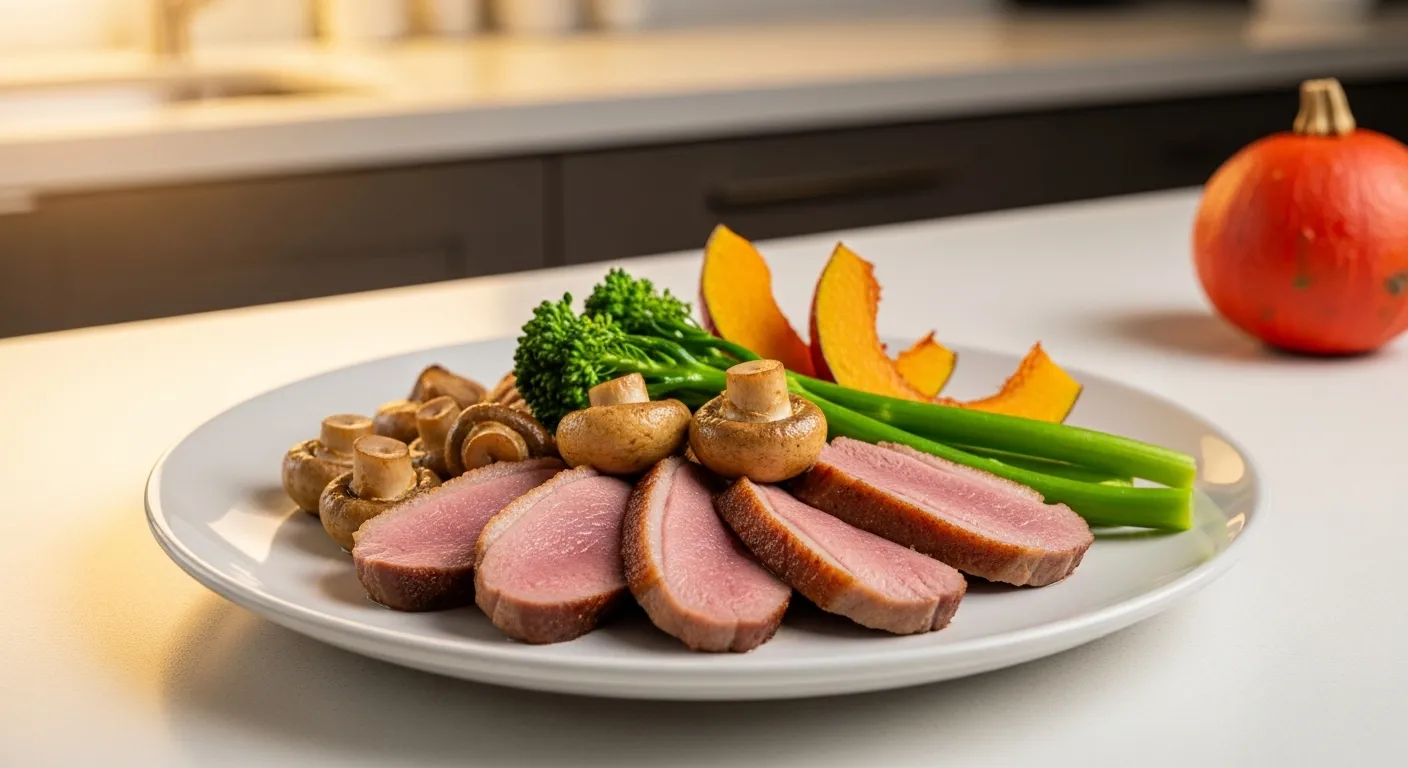 aiguillettes-canard-legumes Aiguillettes de canard avec des légumes