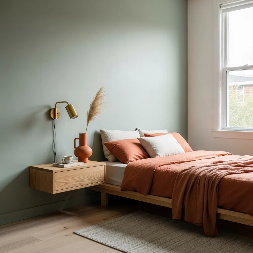 Chambre teracota et vert sauge