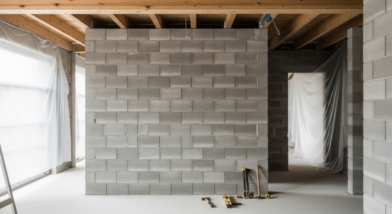 Construction d'un mur de refends