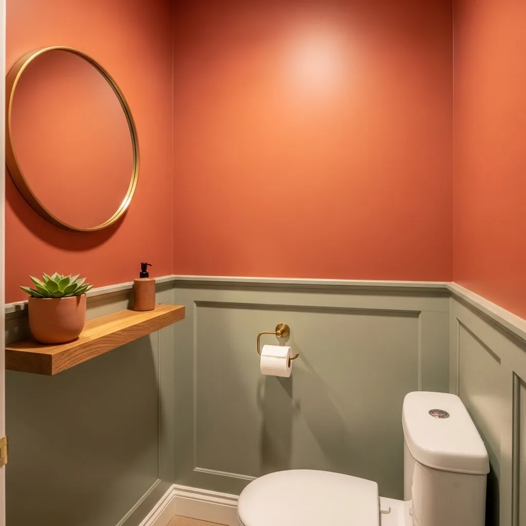 WC vert sauge et teracotta