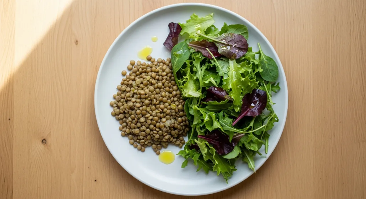 assiette-equilibree-lentilles Assiette de lentilles équilibrée