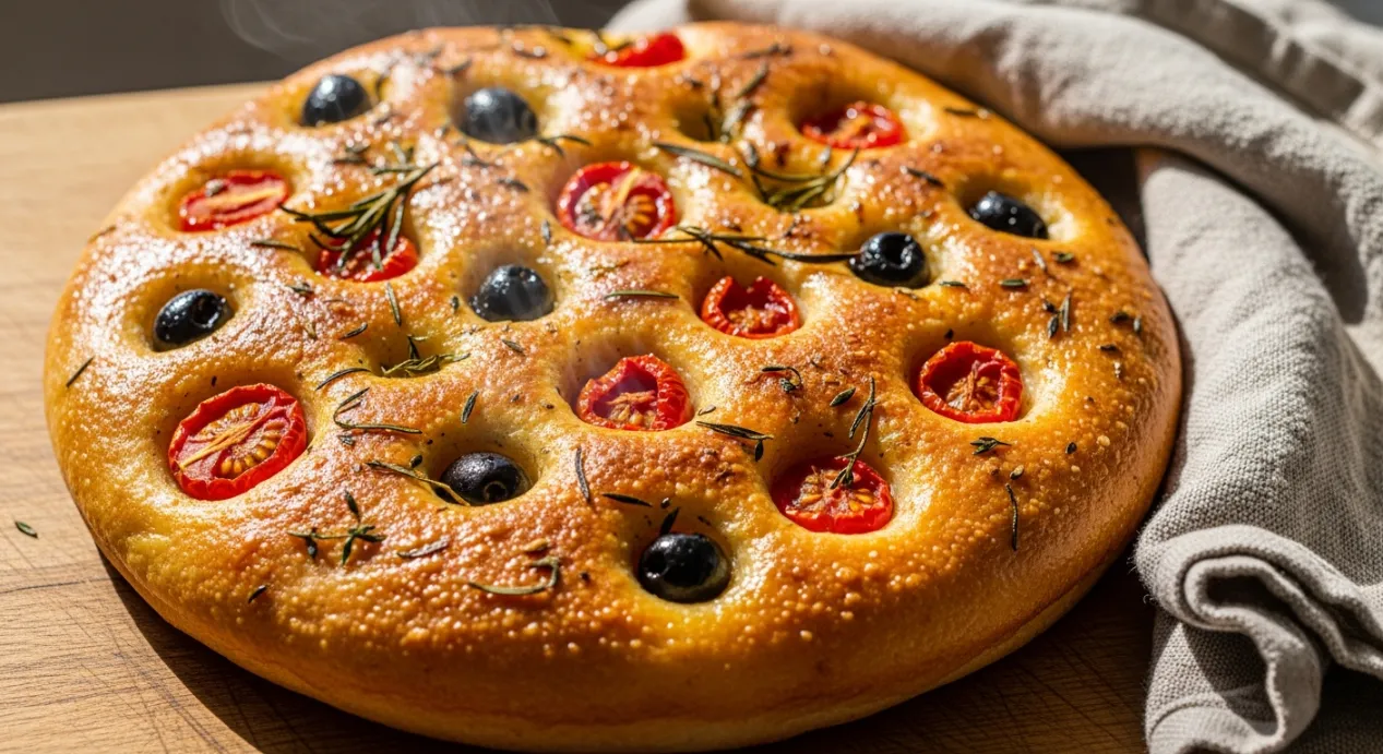 focaccia-doree Focaccia maison cuite et bien dorée