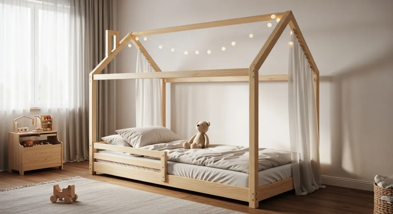 Lit cabane dans une chambre d'enfant