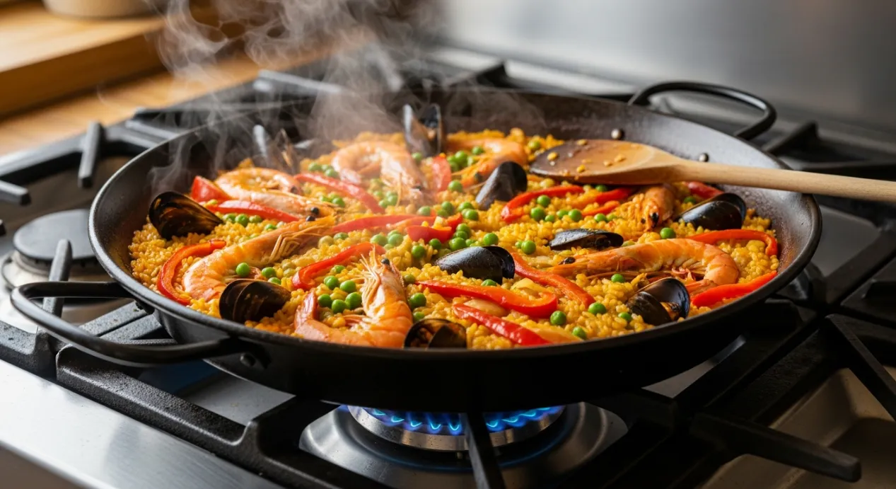 Réchauffer sa paella à la poele