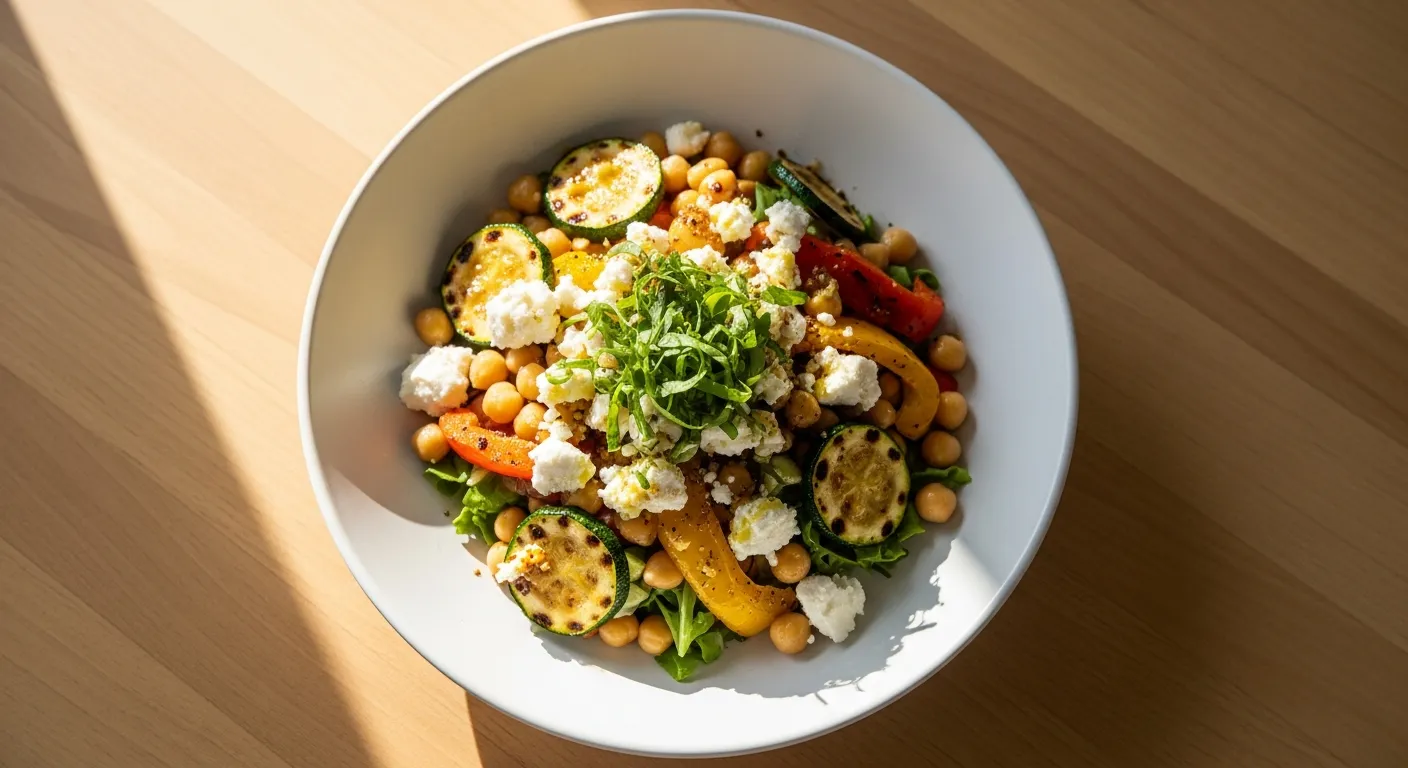Salade riche en protéines à base de poids chiches
