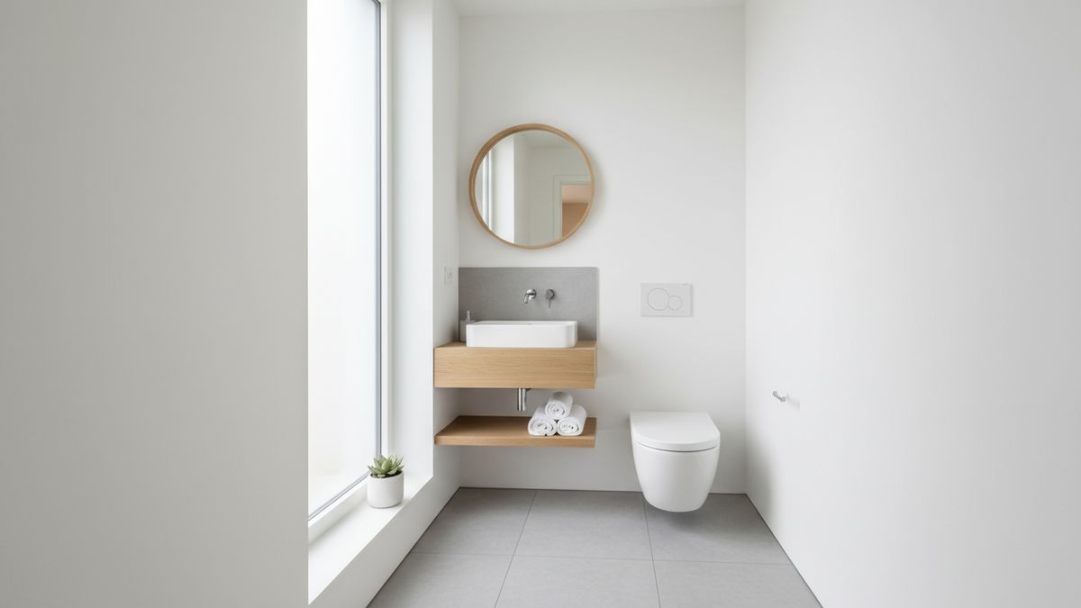 WC blanc et bois