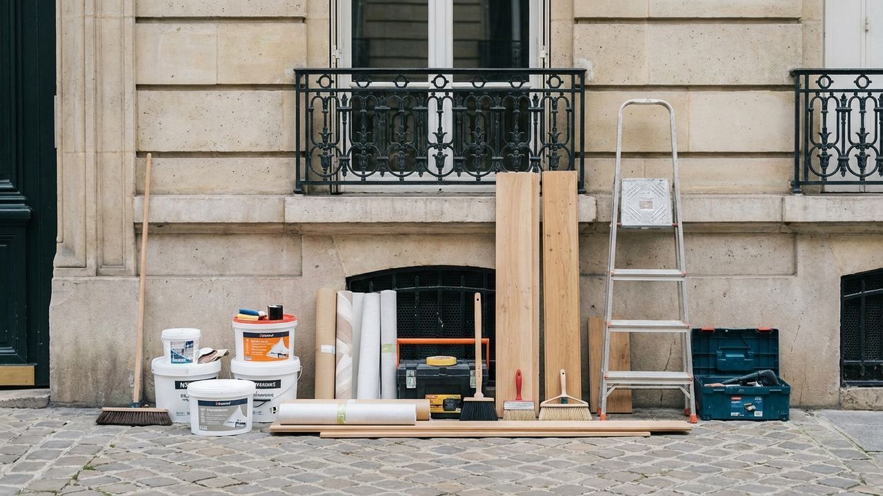 Façade et outils avant travaux