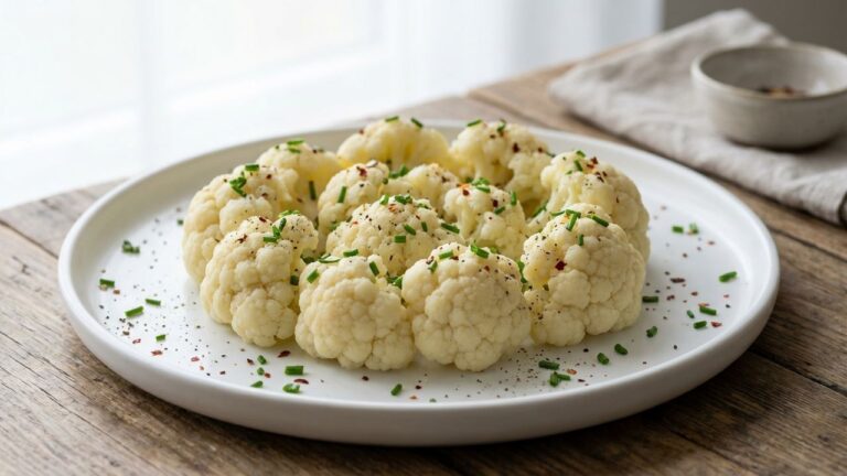 Assiette de chou-fleur surgelé