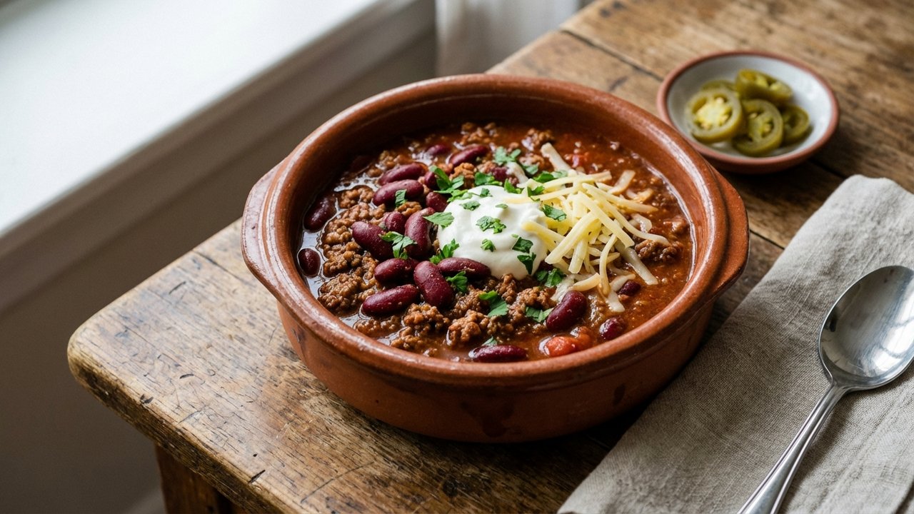 Chili con carne économique et savoureux pour un grand groupe
