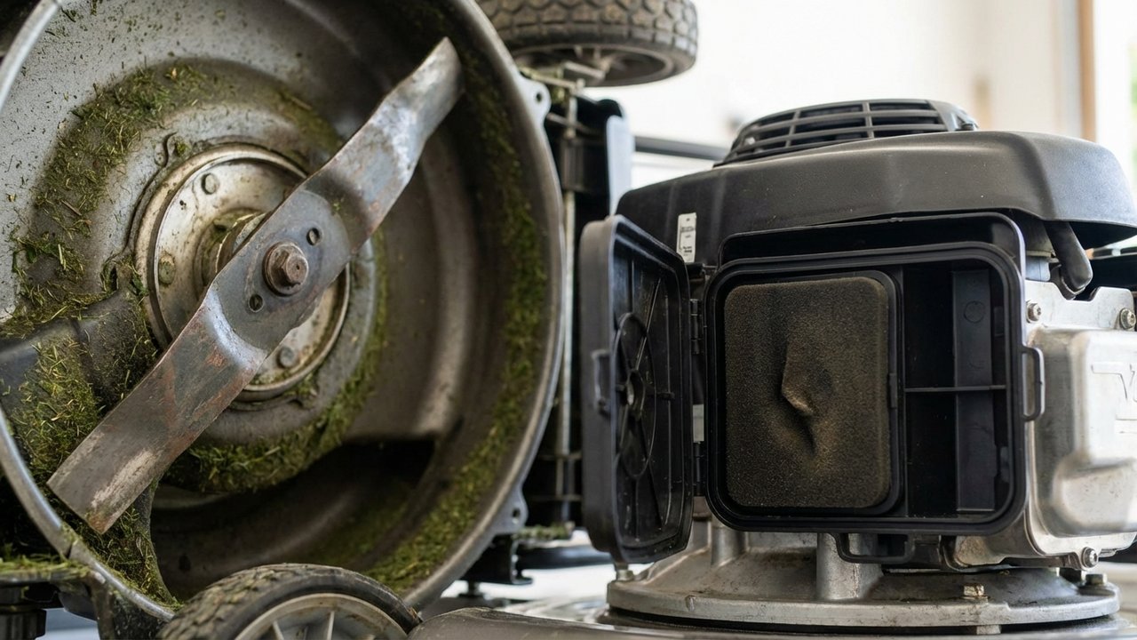 Pièces d'usure courantes d'une tondeuse Honda : lame, filtre à air et bougie