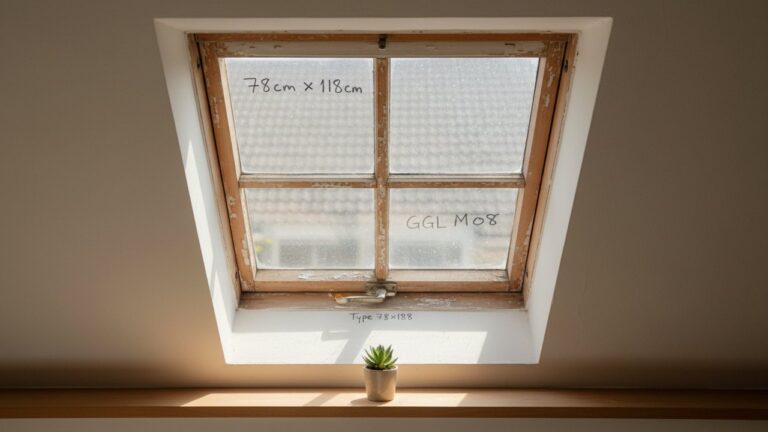 Fenêtre de toit Velux ancienne génération avec dimensions du cadre