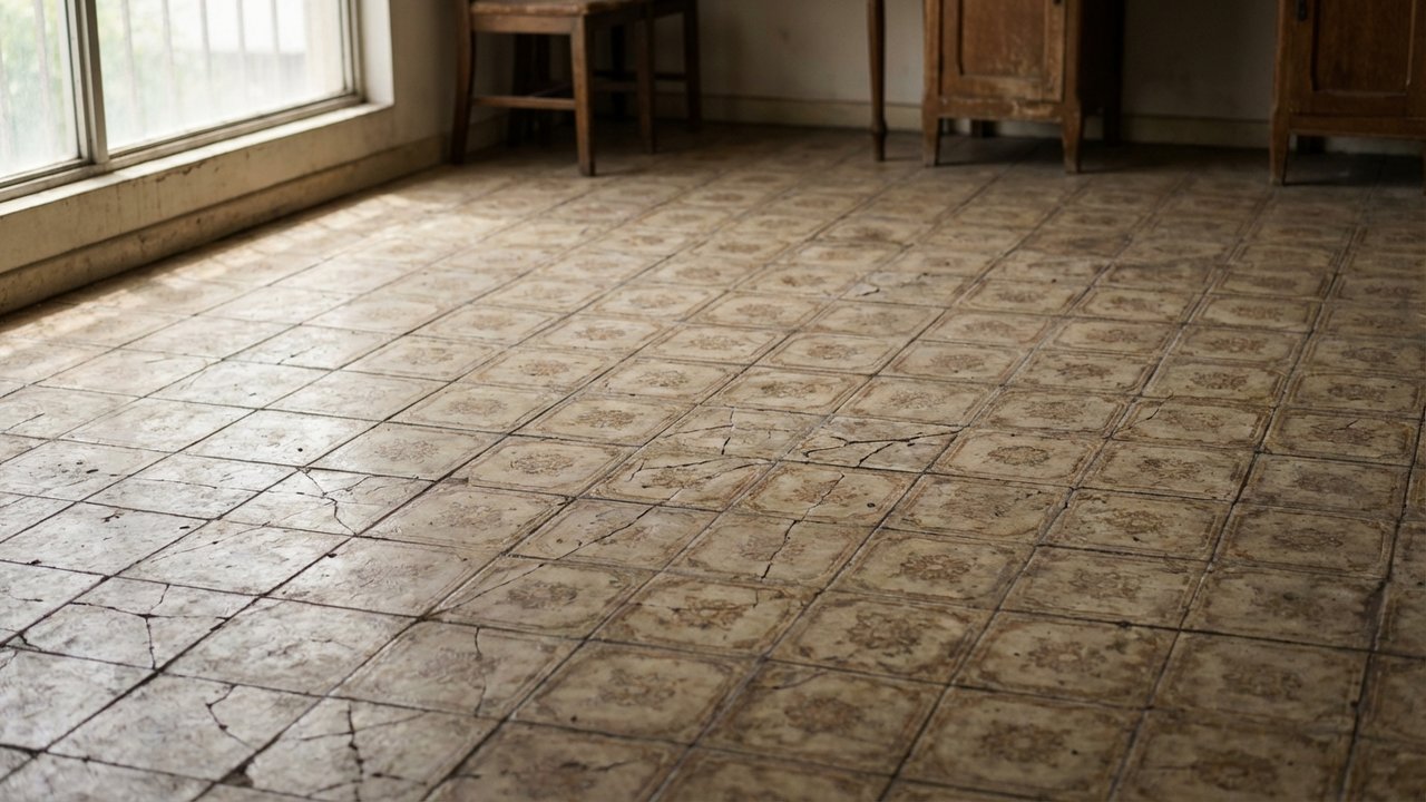 Carrelage fissuré après 20 ans d'usure