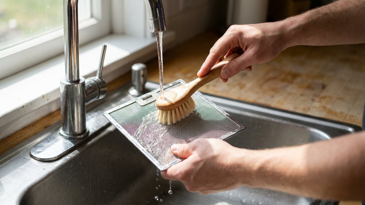 Nettoyage du filtre d'un lave-vaisselle sous l'eau