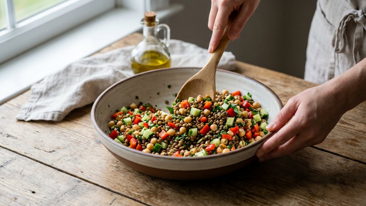 Préparation de la pâte pour steaks végétaux avec légumineuses et légumes