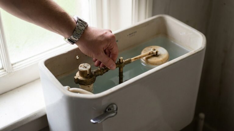 Réglage du flotteur de WC à l'intérieur du réservoir