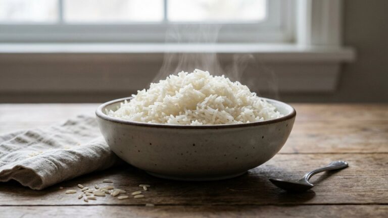 Bol de riz blanc basmati cuit à la vapeur