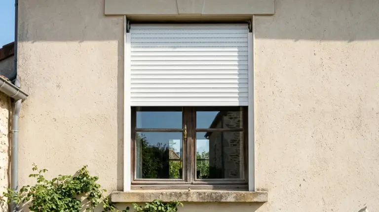 Fenêtre avec un volet roulant moderne en PVC