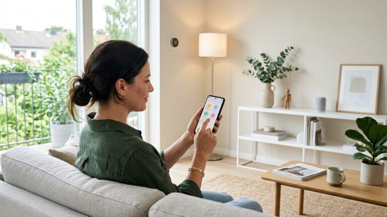 Contrôle d'un logement connecté via application smartphone