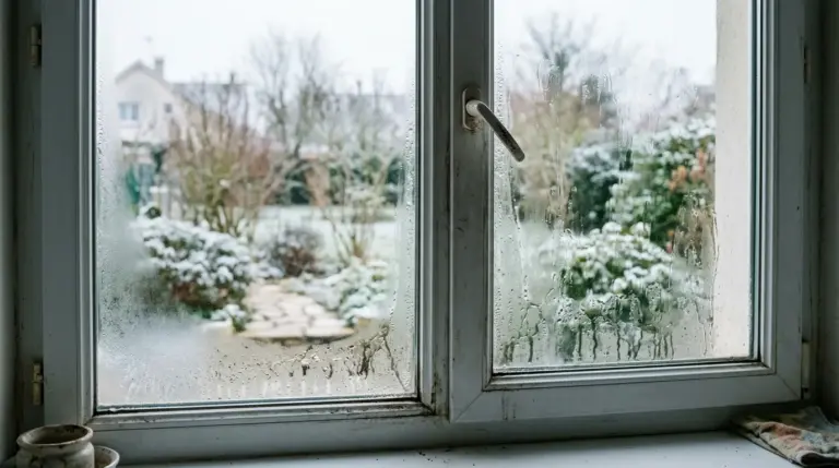 Fenêtres humides en hiver