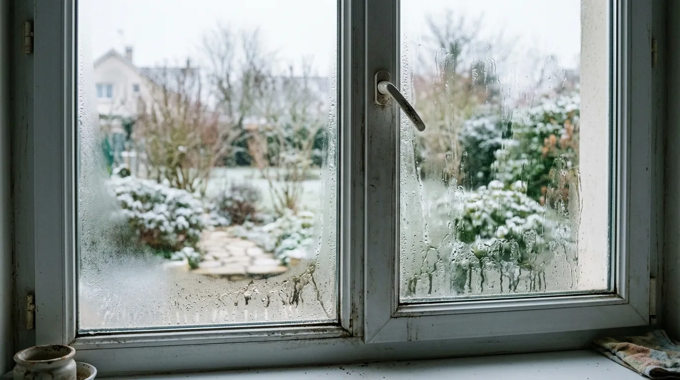 Fenêtres humides en hiver