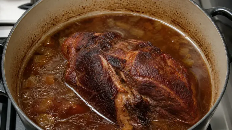 Cuisson d'une palette fumée à l'eau frémissante