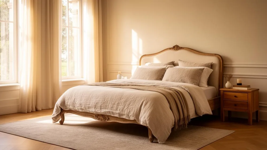 lit double confortable en chambre